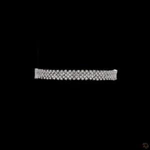 Diamond Lattice Tennis Bracelet in White Gold