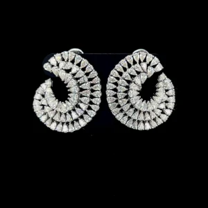 Spiral Diamond Statement Earrings