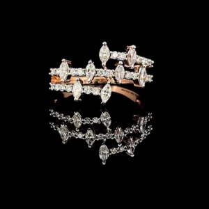 marquise & round diamond openwork diamond ring