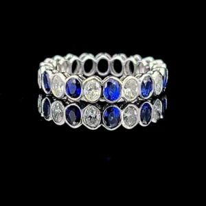 Alternating Sapphire & Diamond Eternity Band