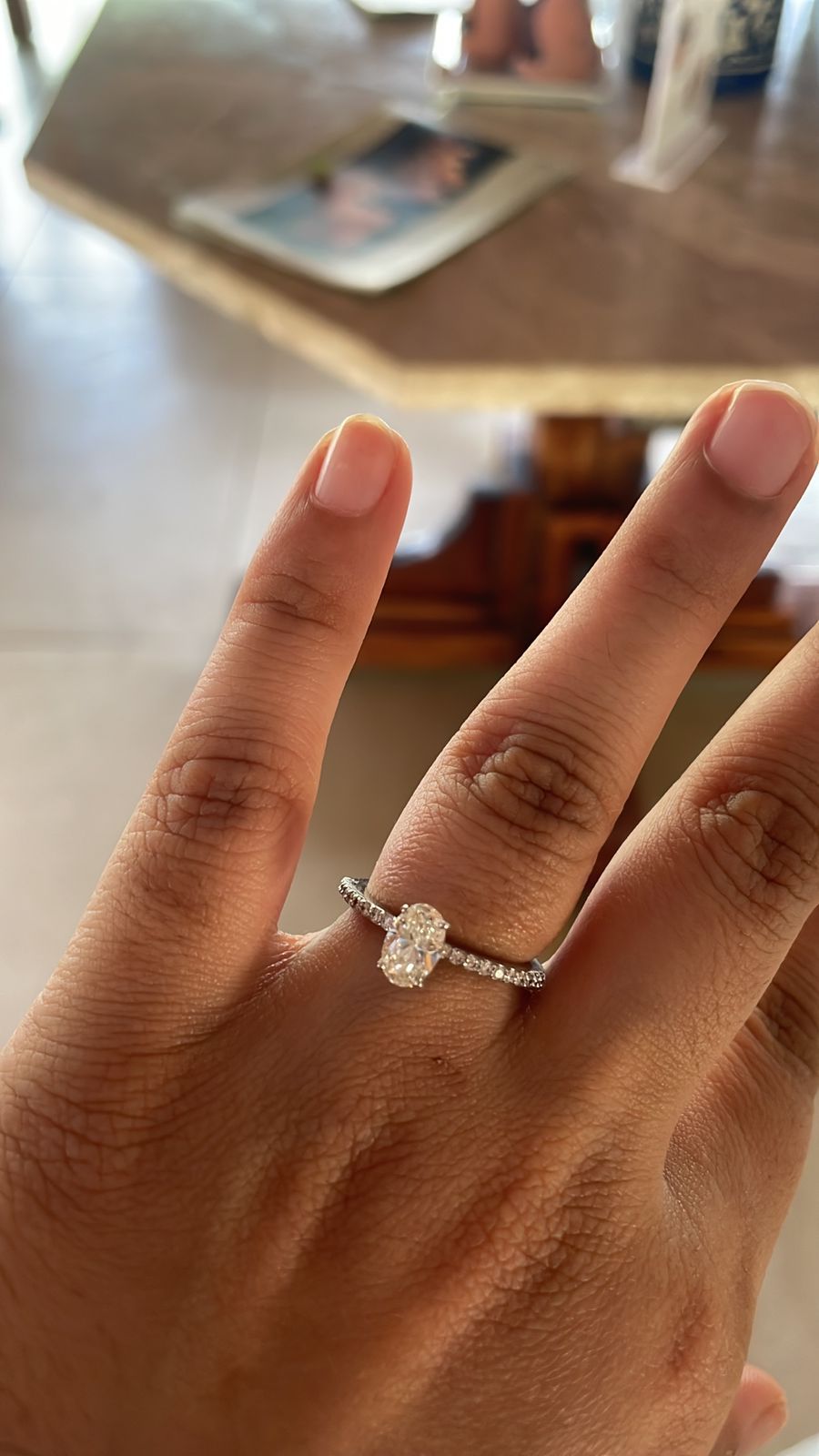 Engagement Ring on the finger