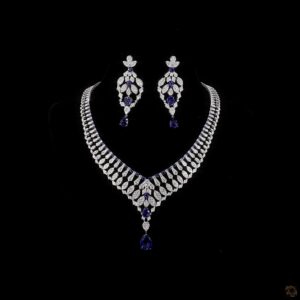 Majestic Blue Sapphire Diamond Jewellery Set