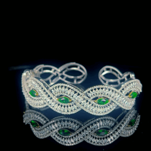 Diamond Braided Oval Bracelet
