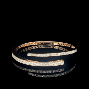 Radiant Rose Gold & Diamond Bypass Oval Bracelet