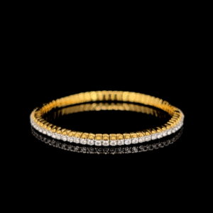Exquisite Gold Diamond Tennis Oval Bracelet