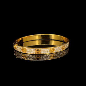 Gold Diamond Screw Motif Bracelet