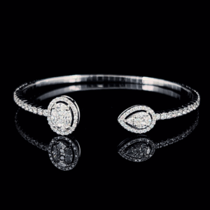 Two-End Diamond Bypass Oval Bracelet