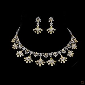 Two-Tone Floral Diamond Necklace