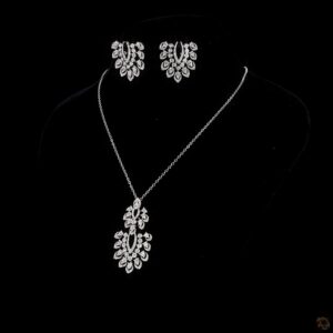 diamond leaf pendant