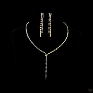 luminous two tone diamond lariat set